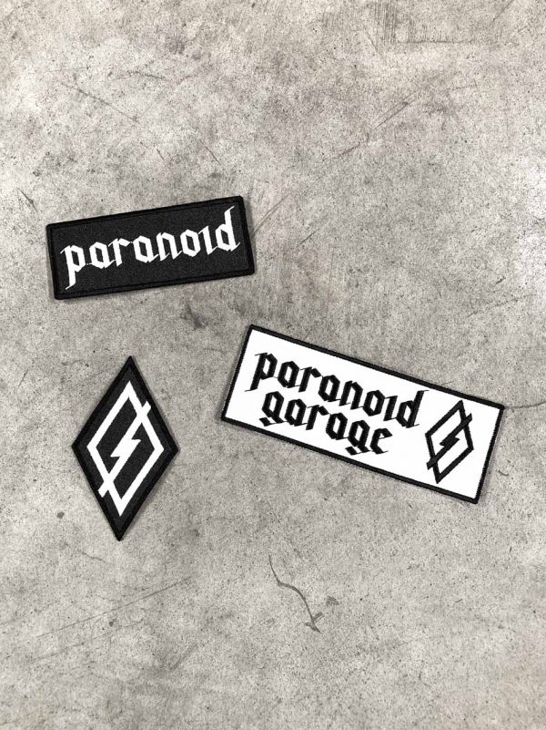 Paranoid Motorcycles - The super set of 3 Paranoid Patches is true distinctive element in the biker culture, our patch are Embroidered.